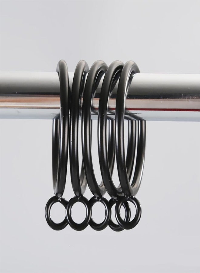 Quweiz 30 PCS Black Curtain Rings with Eyelets, 1.5 Inch Metal Eyelet Drapery Ring for Curtain Drapery Clips Hooks and Curtain Rods - Image 3
